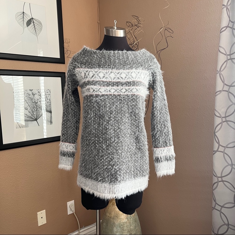Sleeping On Snow Anthropologie Faroe Off The Shoulder Sweater Small Gray Wool